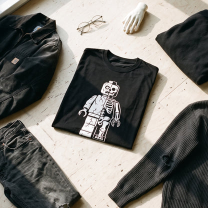 Zombie Let Go black graphic tee styled in a flat lay with matching pieces