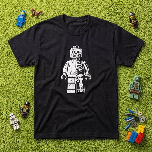 Zombie Let Go black graphic tee, styled flat lay