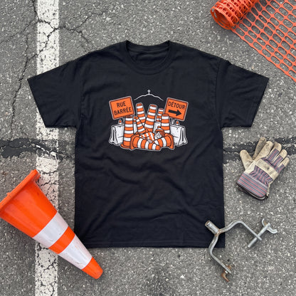 Waldo in Montreal black graphic tee, styled flat lay