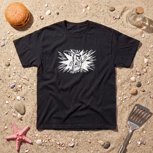 Plankton black graphic tee, styled flat lay