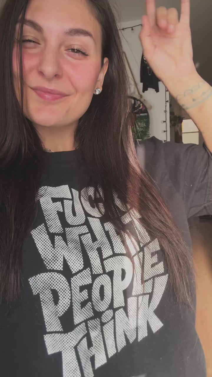 @kitty_kathqc wearing the Fuck What People Think and No People, No Problem tees